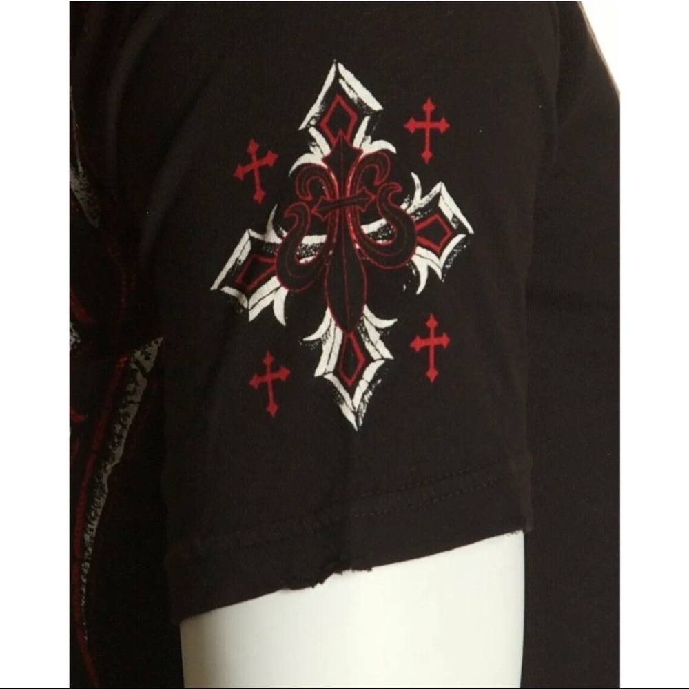 ARCHAIC by AFFLICTION Mens T-shirt Spine Wings Black Regular Fit S-4XL - Picture 9 of 9